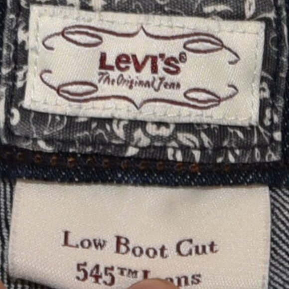 Levi’s 545 Low Boot Cut Jeans Size 14 Dark Wash Y2K Flare Denim 2000s Cowgirl - Picture 11 of 11